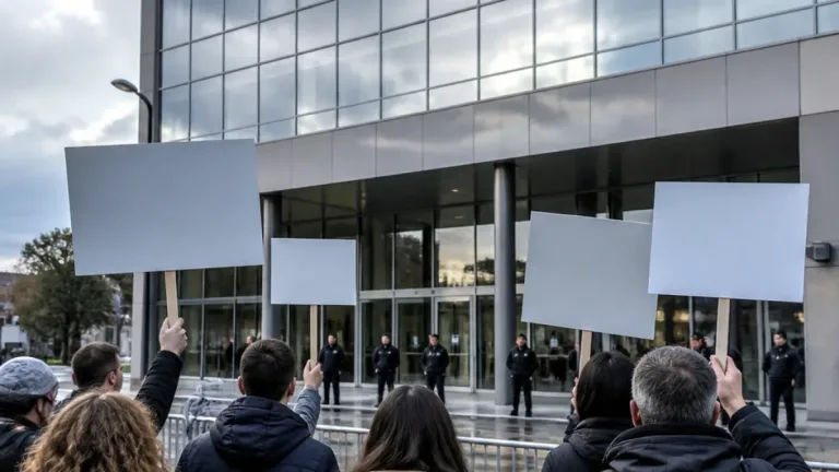 Presidio dei sindacati fuori la sede Enel di Napoli per contestare la mancanza di relazioni industriali